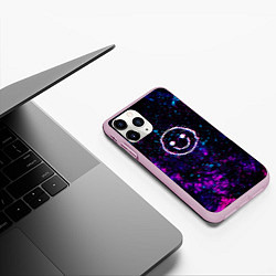 Чехол iPhone 11 Pro матовый GLITCH SMILE ГЛИТЧ СМАЙЛ, цвет: 3D-розовый — фото 2