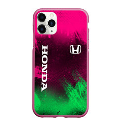 Чехол iPhone 11 Pro матовый NEON HONDA НЕОН ХОНДА, цвет: 3D-малиновый