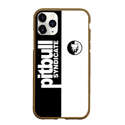 Чехол iPhone 11 Pro матовый PITBULL SYNDICATE ПИТБУЛЬ, цвет: 3D-коричневый