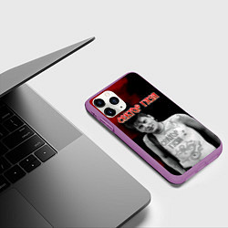 Чехол iPhone 11 Pro матовый Сектор Газа Юра ХОЙ в татуировках, цвет: 3D-фиолетовый — фото 2