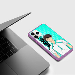 Чехол iPhone 11 Pro матовый Тоору Ойкава Oikawa Toru, цвет: 3D-фиолетовый — фото 2