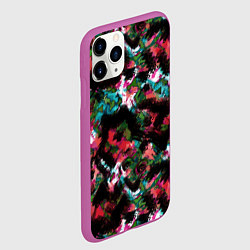 Чехол iPhone 11 Pro матовый Гранжевый абстрактный узор, цвет: 3D-фиолетовый — фото 2