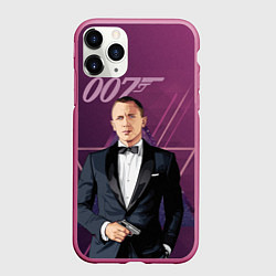 Чехол iPhone 11 Pro матовый Агент 007 Джеймс Бонд, цвет: 3D-малиновый