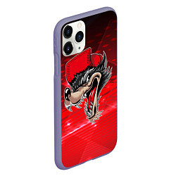 Чехол iPhone 11 Pro матовый Волк в бейсболке, цвет: 3D-серый — фото 2