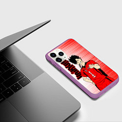 Чехол iPhone 11 Pro матовый Куроо Тецуро Kuroo Tetsuro, цвет: 3D-фиолетовый — фото 2