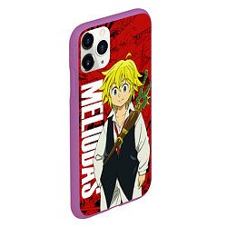 Чехол iPhone 11 Pro матовый Мелиодас, Meliodas, цвет: 3D-фиолетовый — фото 2