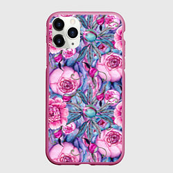 Чехол iPhone 11 Pro матовый Волшебный сад с пионами