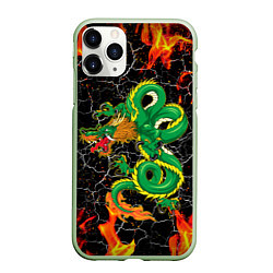 Чехол iPhone 11 Pro матовый Дракон Огонь Dragon Fire