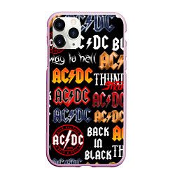 Чехол iPhone 11 Pro матовый AC DC LOGOBOMBING, цвет: 3D-розовый