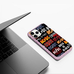 Чехол iPhone 11 Pro матовый AC DC LOGOBOMBING, цвет: 3D-розовый — фото 2