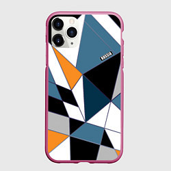 Чехол iPhone 11 Pro матовый Геометрический узор, цвет: 3D-малиновый