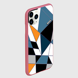 Чехол iPhone 11 Pro матовый Геометрический узор, цвет: 3D-малиновый — фото 2