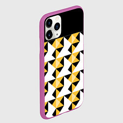 Чехол iPhone 11 Pro матовый Черно-желтый геометрический, цвет: 3D-фиолетовый — фото 2