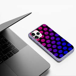 Чехол iPhone 11 Pro матовый ПСЖ Неон, цвет: 3D-светло-сиреневый — фото 2