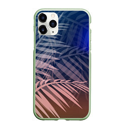 Чехол iPhone 11 Pro матовый Тропическая ночь, цвет: 3D-салатовый