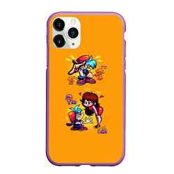 Чехол iPhone 11 Pro матовый Boyfriend and Girlfriend FNF, цвет: 3D-фиолетовый