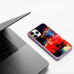 Чехол iPhone 11 Pro матовый Косический градиент, цвет: 3D-сиреневый — фото 2