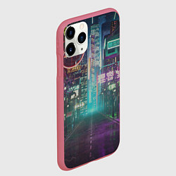 Чехол iPhone 11 Pro матовый Neon Tokyo, цвет: 3D-малиновый — фото 2