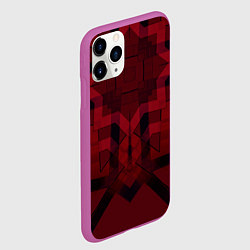 Чехол iPhone 11 Pro матовый Темно-красный геометрический, цвет: 3D-фиолетовый — фото 2