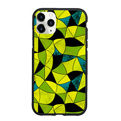 Чехол iPhone 11 Pro матовый Гранжевый яркий зеленый, цвет: 3D-черный