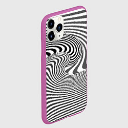 Чехол iPhone 11 Pro матовый Черно белый мозаичный узор, цвет: 3D-фиолетовый — фото 2