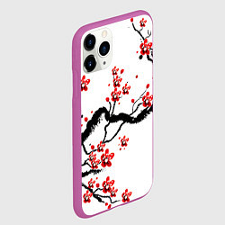 Чехол iPhone 11 Pro матовый САКУРА ЦВЕТЁТ И БЛАГАУХАЕТ, цвет: 3D-фиолетовый — фото 2