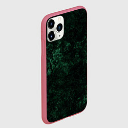 Чехол iPhone 11 Pro матовый Темно-зеленый мраморный узор, цвет: 3D-малиновый — фото 2