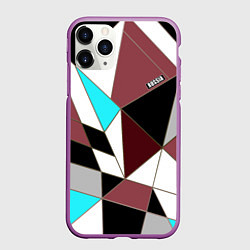 Чехол iPhone 11 Pro матовый Геометрический узор, цвет: 3D-фиолетовый