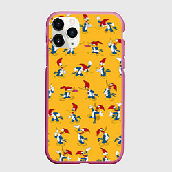Чехол iPhone 11 Pro матовый Такой разный Дятел Вуди, цвет: 3D-малиновый
