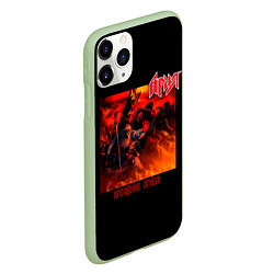 Чехол iPhone 11 Pro матовый Ария - КРЕЩЕНИЕ ОГНЕМ, цвет: 3D-салатовый — фото 2