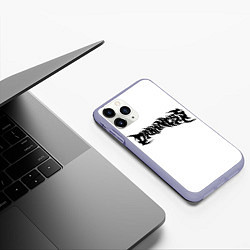 Чехол iPhone 11 Pro матовый Face Off - Darkness, цвет: 3D-светло-сиреневый — фото 2