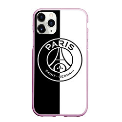 Чехол iPhone 11 Pro матовый ФК ПСЖ PSG BLACK & WHITE, цвет: 3D-розовый