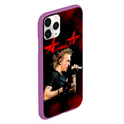 Чехол iPhone 11 Pro матовый Константин Кинчев - Алиса, цвет: 3D-фиолетовый — фото 2