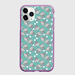 Чехол iPhone 11 Pro матовый Воланы на ментоловом, цвет: 3D-фиолетовый