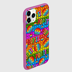 Чехол iPhone 11 Pro матовый POP IT SMILE ПОП ИТ ПУПЫРКА, цвет: 3D-фиолетовый — фото 2