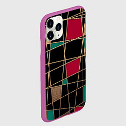 Чехол iPhone 11 Pro матовый Модный абстрактный узор, цвет: 3D-фиолетовый — фото 2
