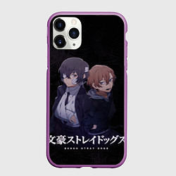 Чехол iPhone 11 Pro матовый Осаму Дазай и Чуя Накахара, цвет: 3D-фиолетовый