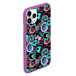 Чехол iPhone 11 Pro матовый Абстрактный узор ретро, цвет: 3D-фиолетовый — фото 2