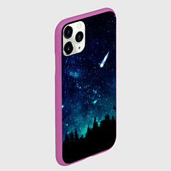Чехол iPhone 11 Pro матовый ЛЕС НОЧЬЮ, цвет: 3D-фиолетовый — фото 2