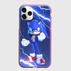 Чехол iPhone 11 Pro матовый SONIC СОНИК СИНИЙ ЁЖ Z, цвет: 3D-фиолетовый