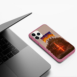 Чехол iPhone 11 Pro матовый DOOM ДУМ Z, цвет: 3D-малиновый — фото 2
