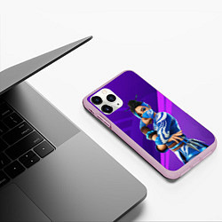 Чехол iPhone 11 Pro матовый Fortnite Blue Jade, цвет: 3D-розовый — фото 2