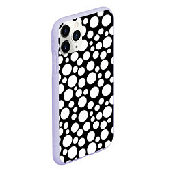 Чехол iPhone 11 Pro матовый Черно-белый горох, цвет: 3D-светло-сиреневый — фото 2