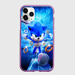 Чехол iPhone 11 Pro матовый SONIC СИНИЙ ЁЖ Z, цвет: 3D-фиолетовый