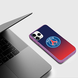 Чехол iPhone 11 Pro матовый PSG ПСЖ PARIS SAINT GERMAIN, цвет: 3D-фиолетовый — фото 2