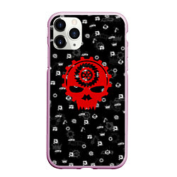 Чехол iPhone 11 Pro матовый GEARS OF WAR ПАТТЕРН ШЕСТЕРЕНКИ Z, цвет: 3D-розовый