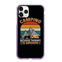 Чехол iPhone 11 Pro матовый Camping, цвет: 3D-сиреневый