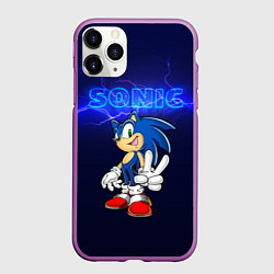 Чехол iPhone 11 Pro матовый SONIK СУПЕР СОНИК, цвет: 3D-фиолетовый