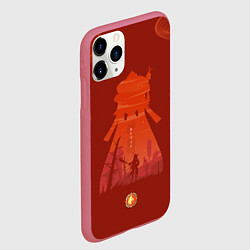 Чехол iPhone 11 Pro матовый HU TAO ХУ ТАО ГЕНШИН, цвет: 3D-малиновый — фото 2