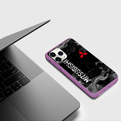 Чехол iPhone 11 Pro матовый MITSUBISHI ОГОНЬ, цвет: 3D-фиолетовый — фото 2